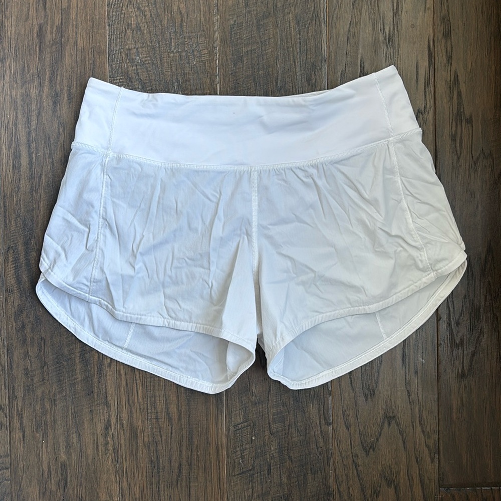 Lululemon speed up shorts 4" white size 6